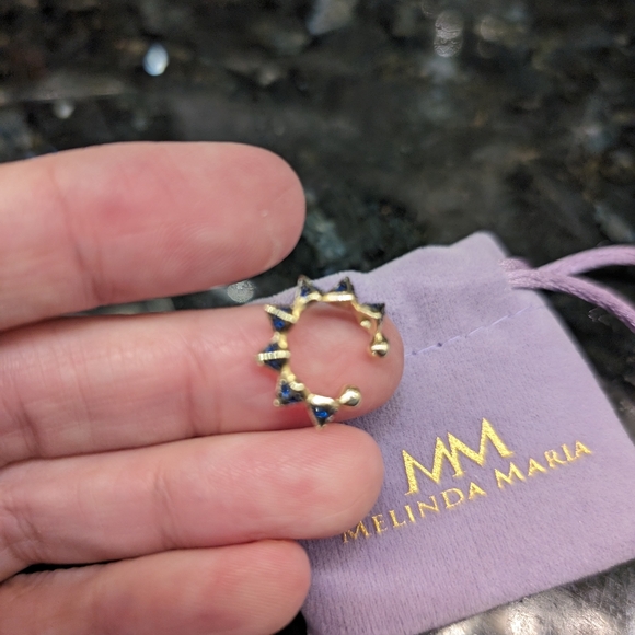 Melinda Maria Blue Gemstone & Gold Ear Cuff- Beautiful! - Picture 5 of 6